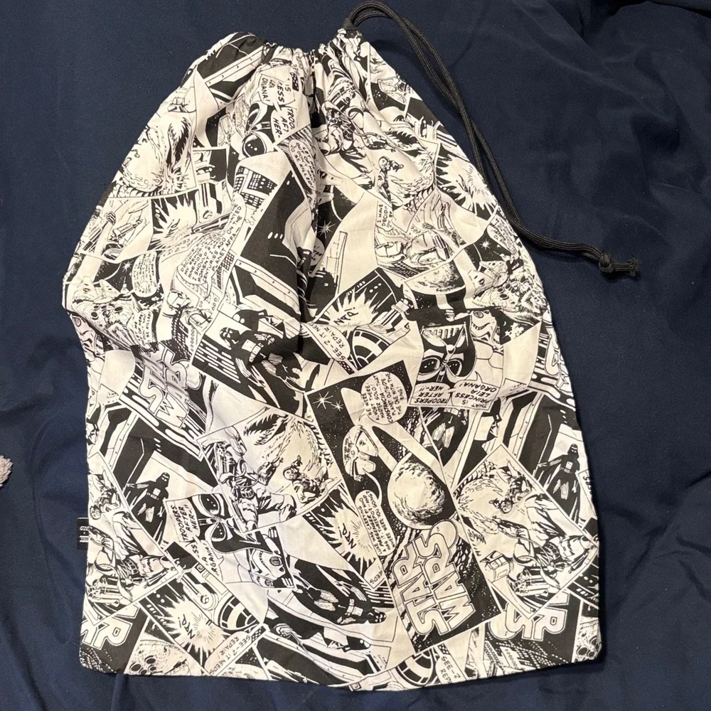 Toms X Star Wars comic Black and White Drawstring shoe travel and storage Bag